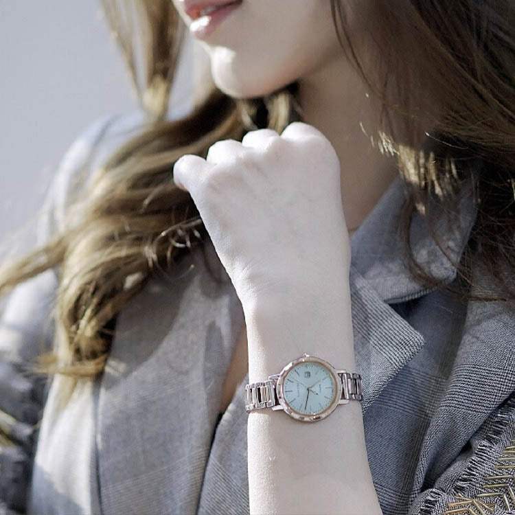 CASIO Sheen Series Solar Powered Silver/Rose-Gold Pink Analog SHS-4525SPG-7A