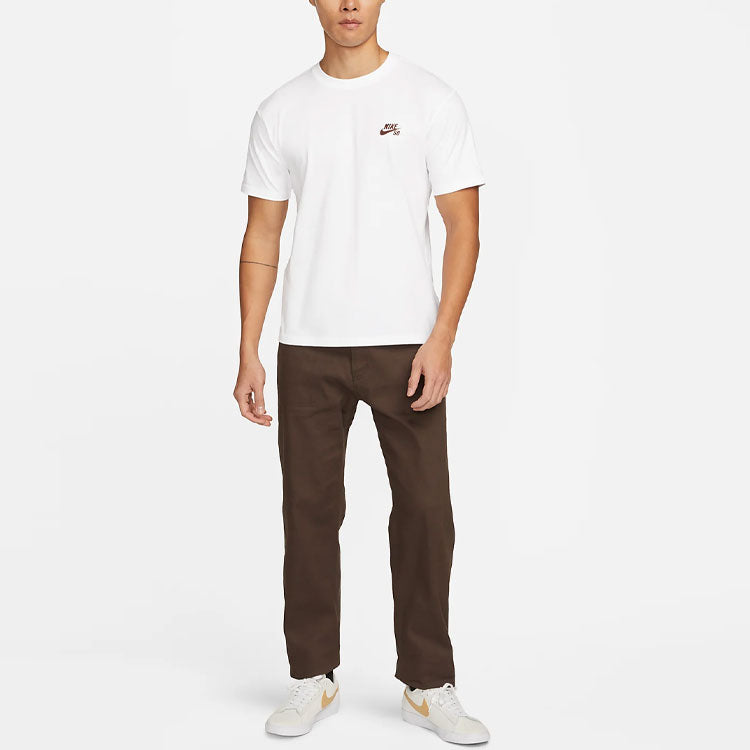 Nike Casual Sports animal Pattern Skateboard Short Sleeve White DQ1849-100