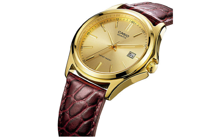 Men's CASIO Business Casual Classic Large Series Color waterproof quartz Watch Brown Strap Brown Mens Gold Analog MTP-1183QQ-9A