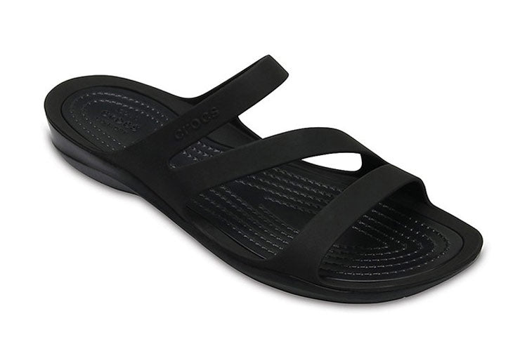 (WMNS) Crocs Swiftwater Slippers 'Black' 203998-060