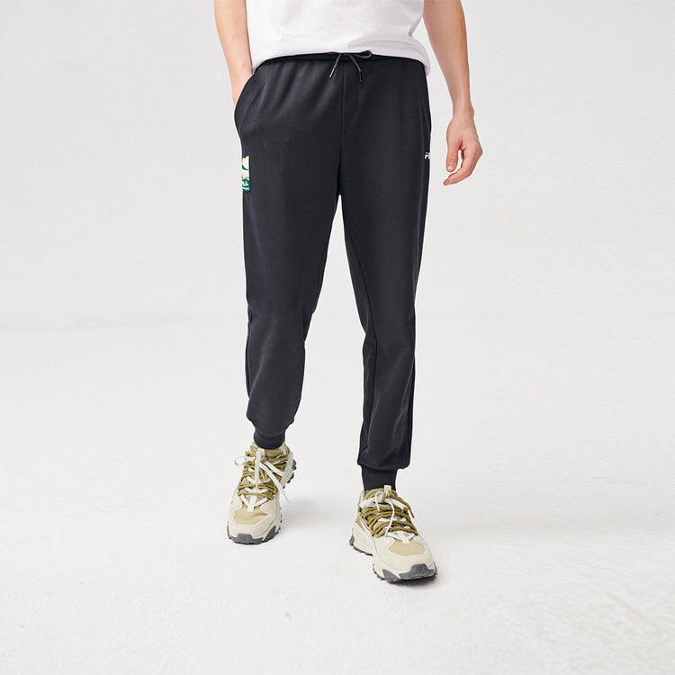 FILA FUSION Knit Bundle Feet Casual Sports Pants Black T11M123601F-BK