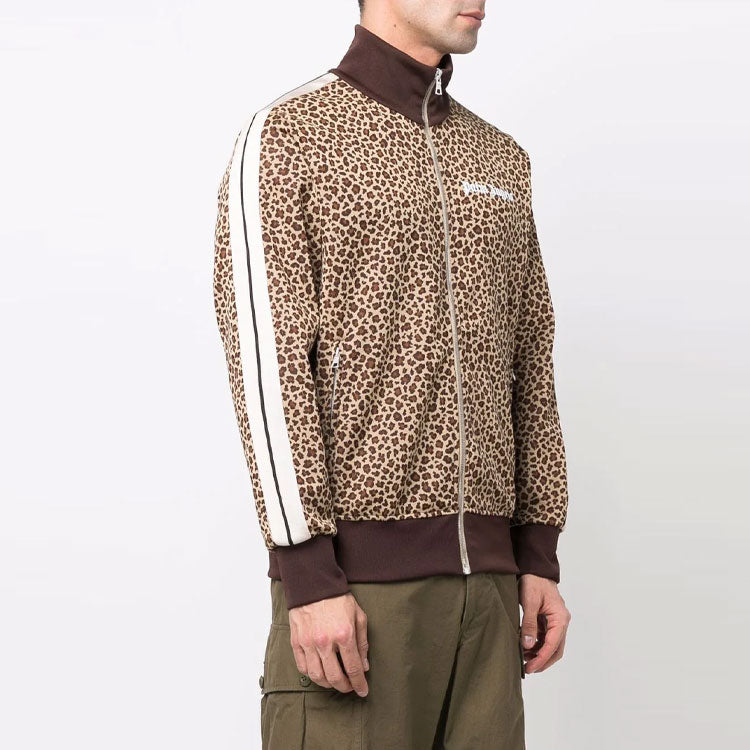 Palm Angels Leopard Track Jacket 'Brown White' PMBD001S22FAB0076103