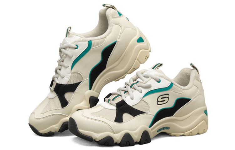 Skechers D'lites 2.0 Running Shoes White/Black/Green 666159-NTBK