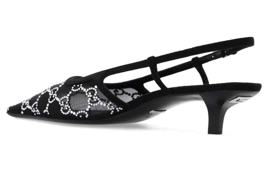 (WMNS) Gucci GG slingback pump 'Black' 675829-F13A0-1000