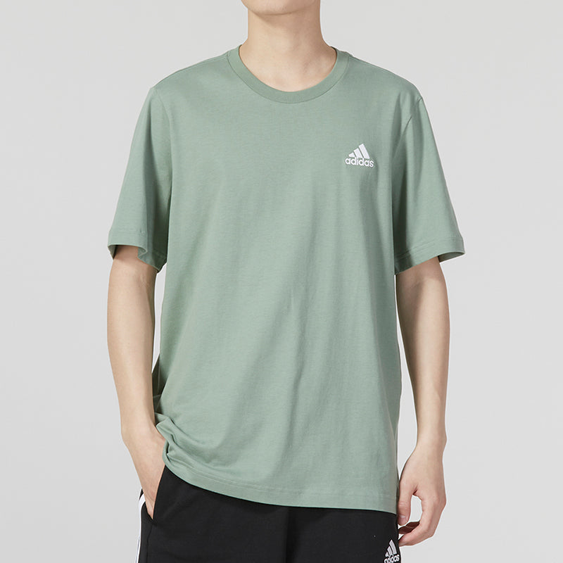 adidas Essentials Single Jersey Embroidered Small Logo T-Shirt 'Silver Green' IJ7016