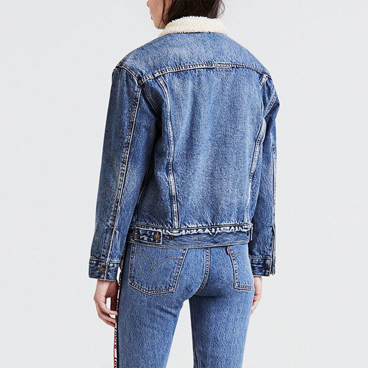 Levis Imitation Lamb Wool Denim Jacket Blue 36137-0005