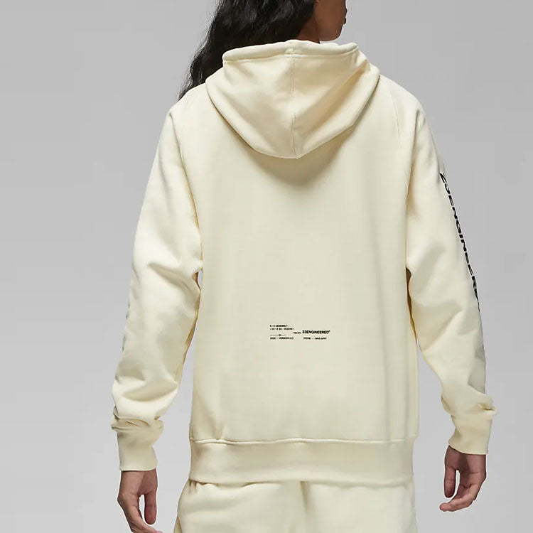 Air Jordan Solid Color Minimalistic Alphabet Long Sleeves Pullover Hoodie Men's White DQ7882-113