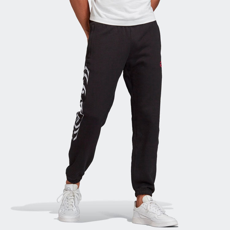 adidas originals Torsion Sp Logo Printing Running Sports Long Pants Black GD6011