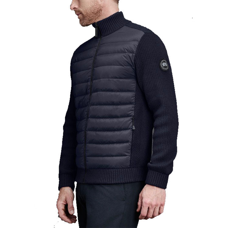 Canada Goose Hybridge Black Label Knitted Down Jacket For Men Navy 6930M-67