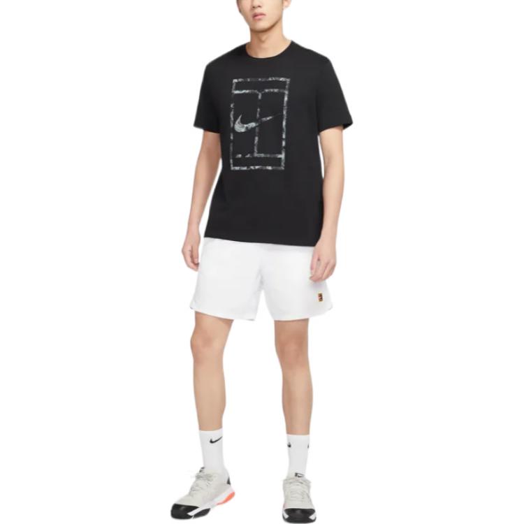 Nike Logo Camouflage Printing Round Neck Pullover Short Sleeve Black DD8592-010