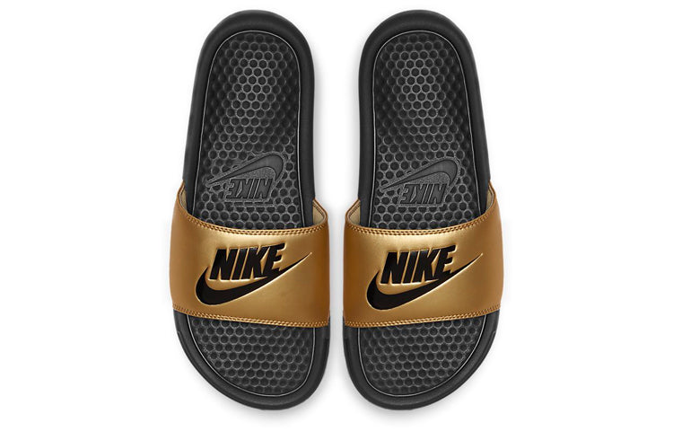 (WMNS) Nike JDI Benassi Slides 'Black Metallic Gold' 343881-014