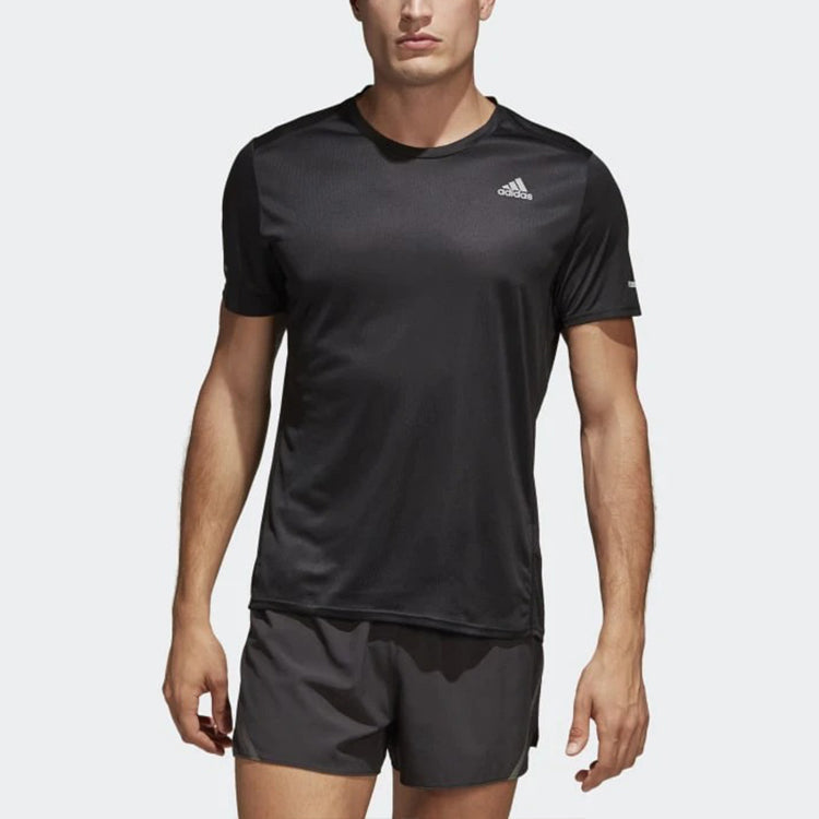 adidas Run Tee M CG Running Sports Round Neck Short Sleeve Black CG1953