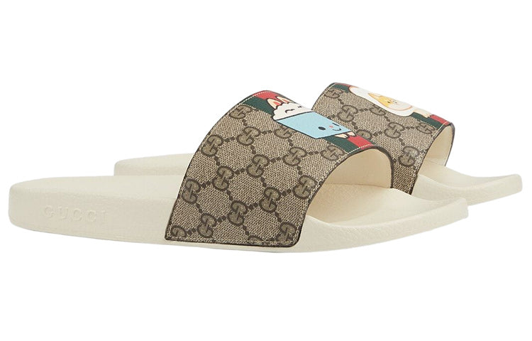 Gucci Animal Web Slides 'Beige' 737519-FABN0-8919