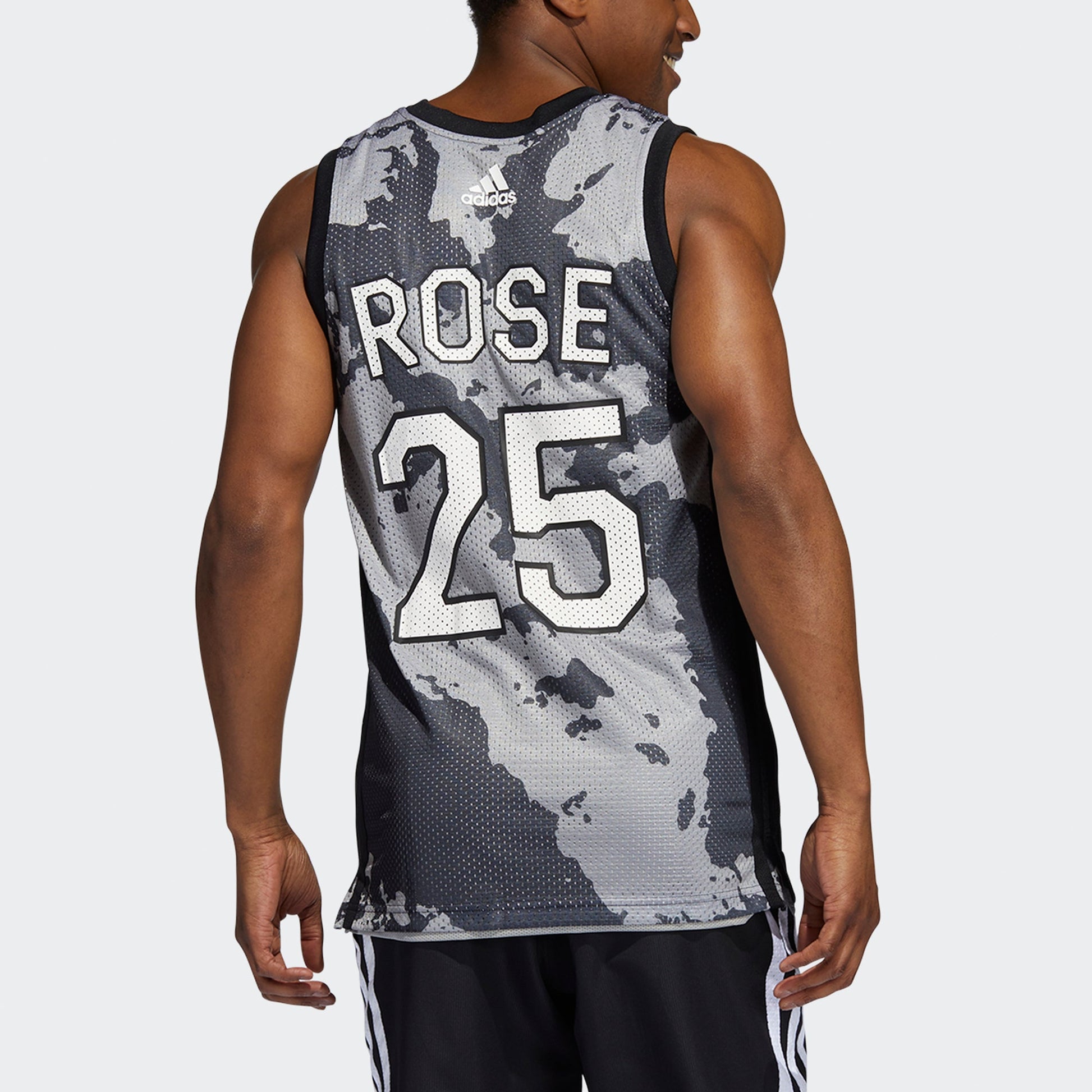 Men's adidas x Ross Crossover Logo Pattern Printing Basketball Sports Black Vest GV4698