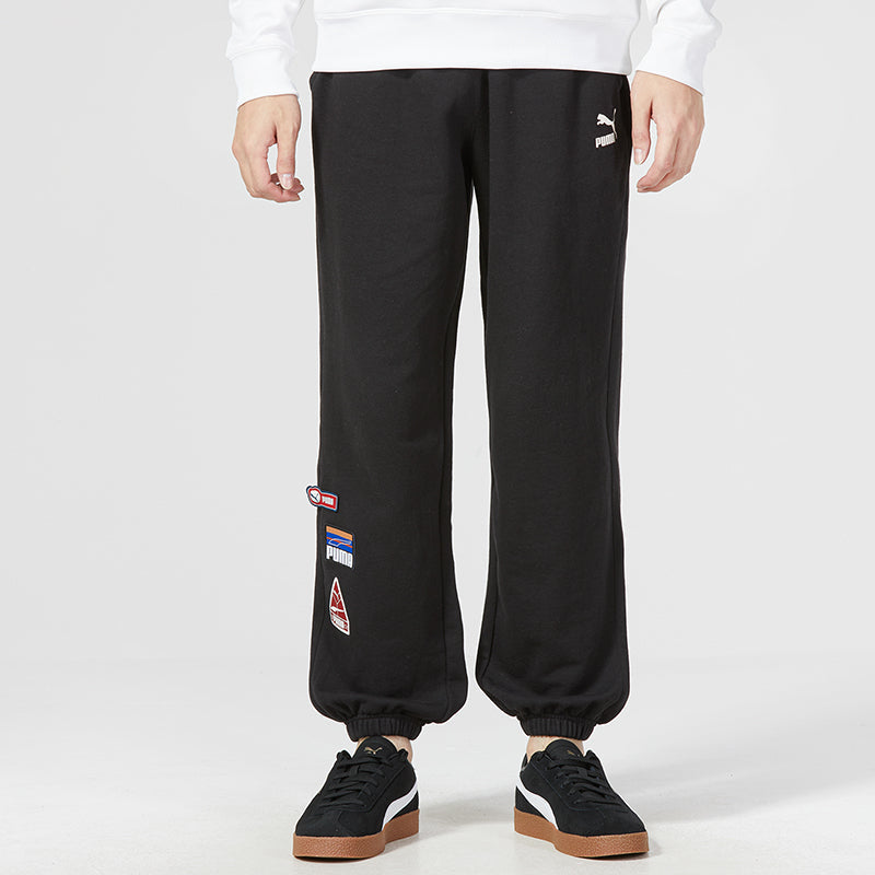 PUMA Team Badge Regular Track Pants 'Black' 677378-01