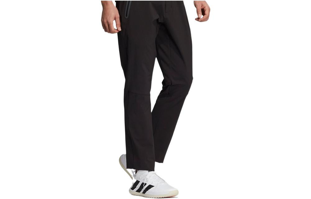 Men's adidas Solid Color Small Logo Straight Sports Pants/Trousers/Joggers Black H13784