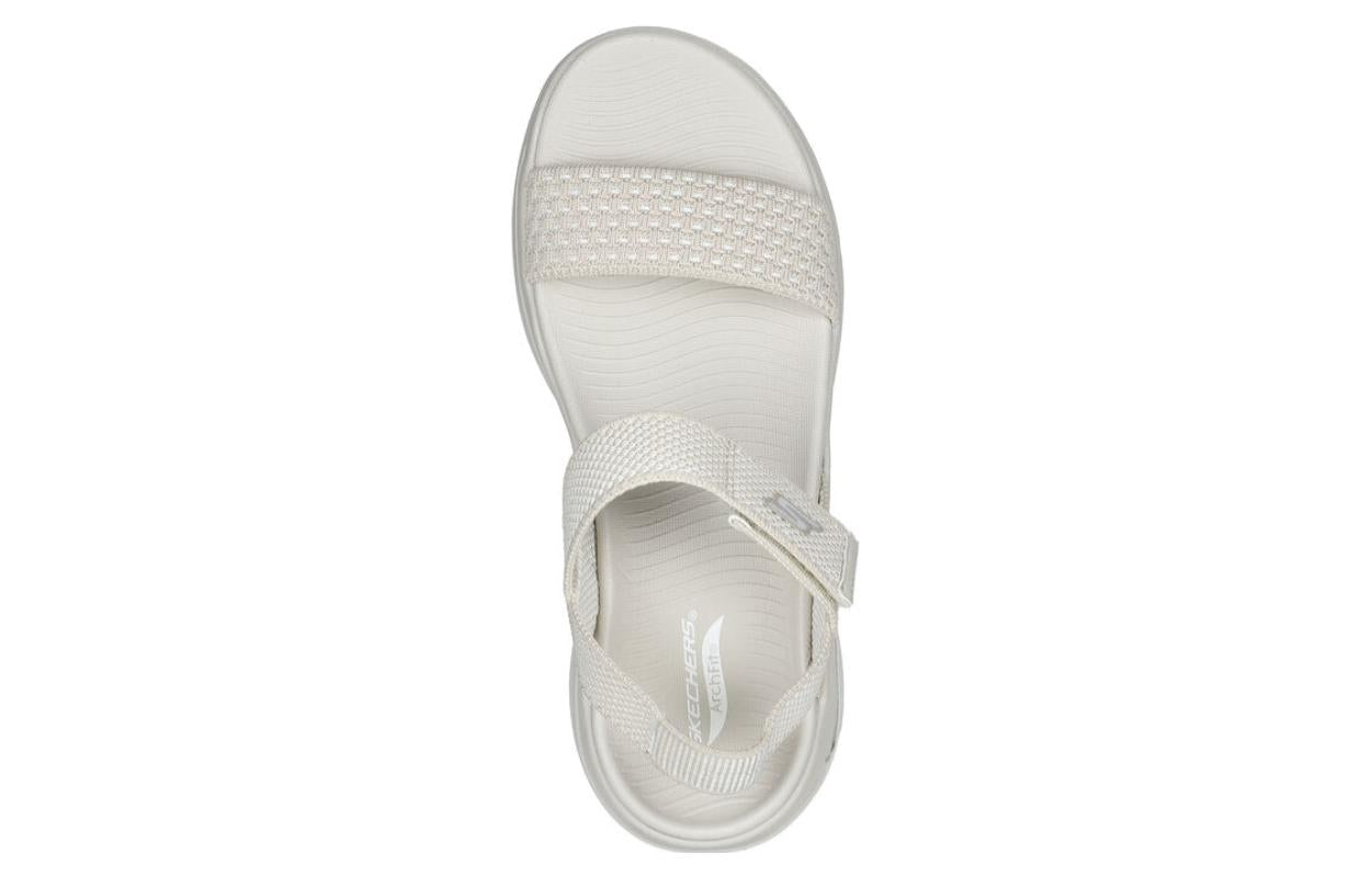 (WMNS) Skechers Go Walk 5 Arch Fit Polished Sandals 'White' 140264-NAT