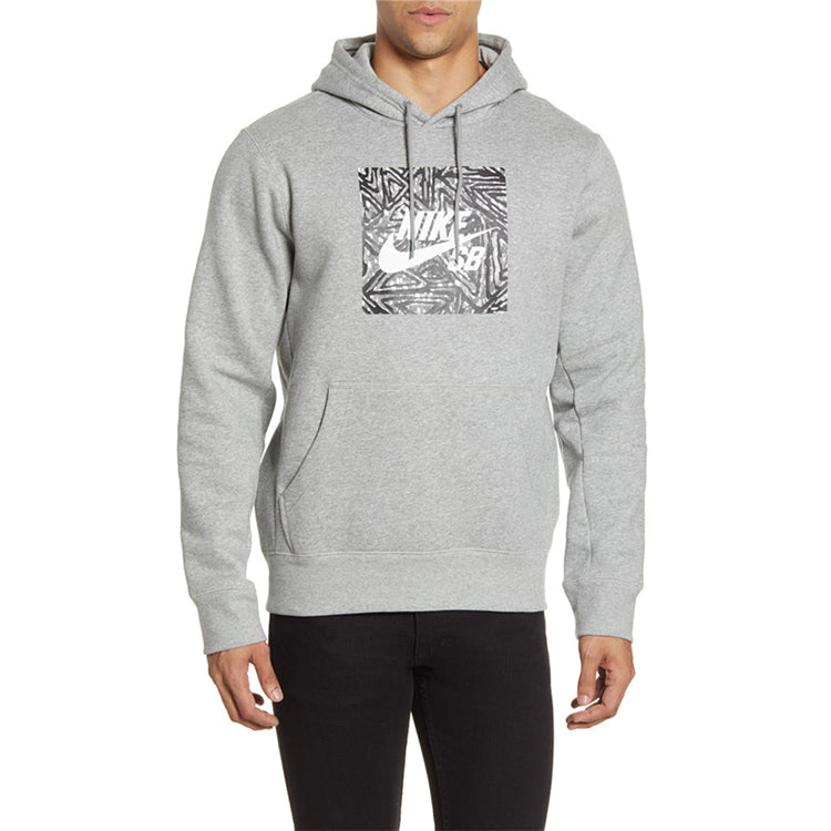 Nike logo Printing hooded Casual Long Sleeves Pullover Gray BV8336-063