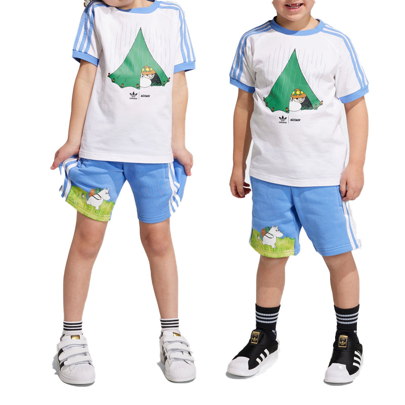 (PS) adidas x Moomin T-Shirts Suit 'White Blue' IC5630