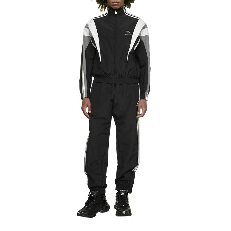 Balenciaga Sporty B Tracksuit Jacket 'Black Grey White' 681438TKO481269