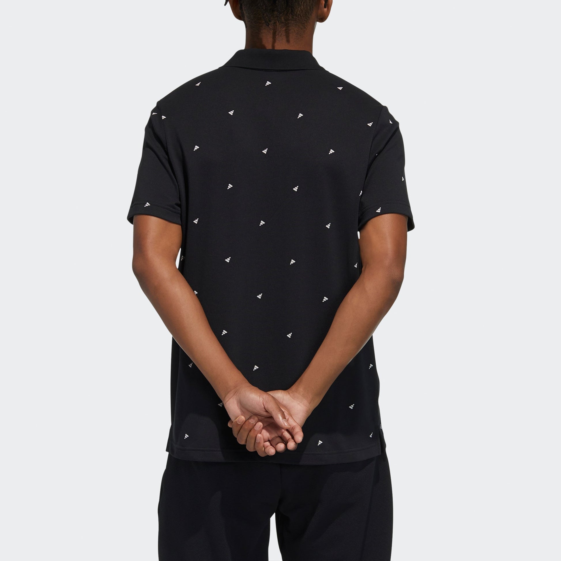 adidas Fi Polo Aop Logo Printing Training Sports Short Sleeve Polo Shirt Black GP0994
