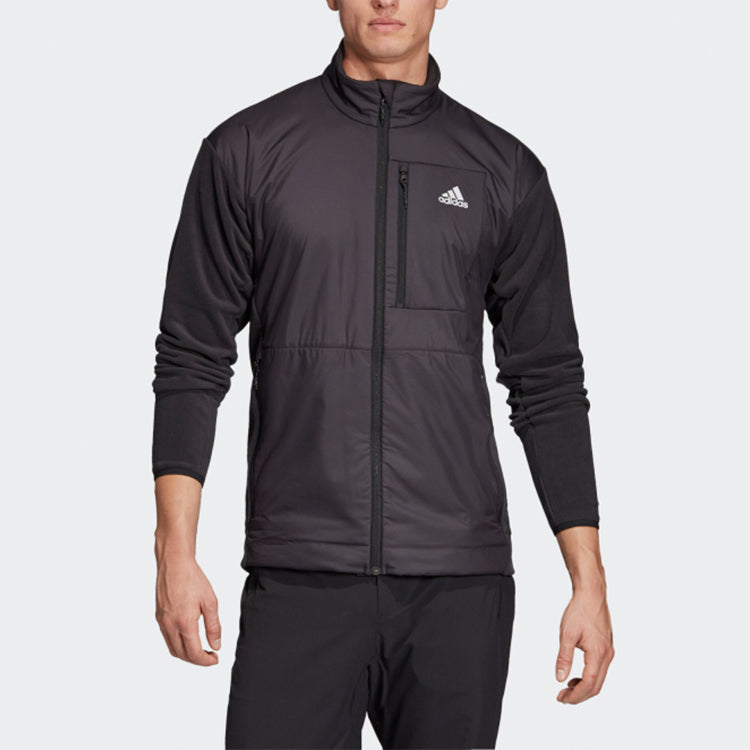 adidas Windfleece J Stand Collar Casual Outdoor Sports Jacket Black EH8703