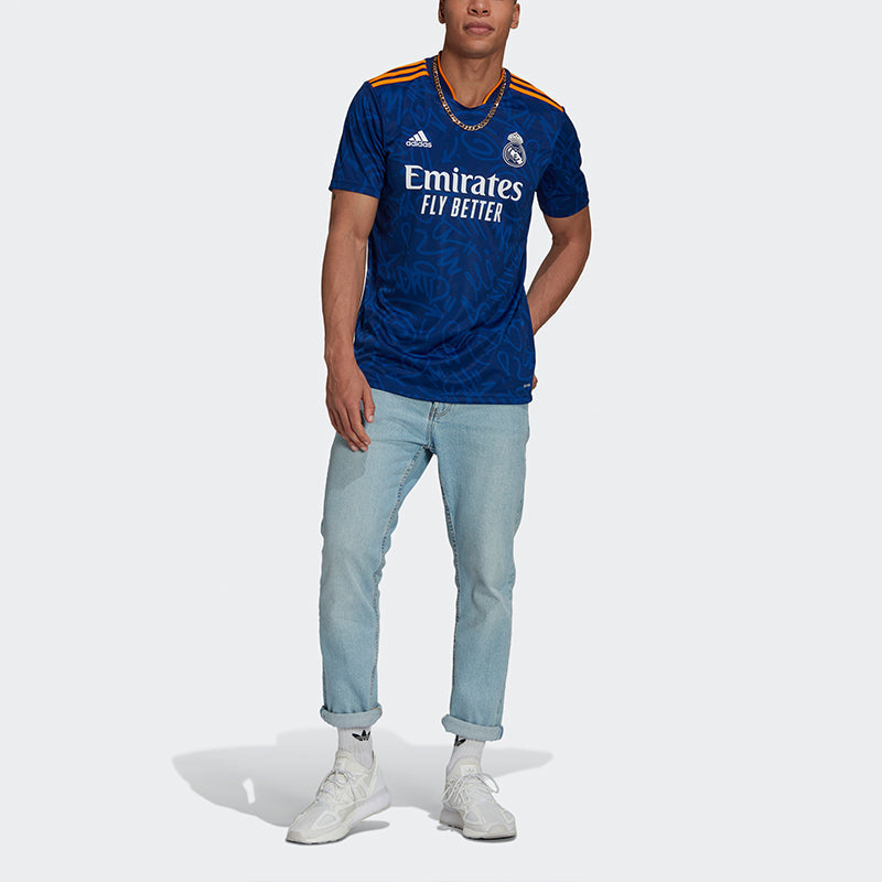 Men's adidas Training Sports Tournament Short Sleeve Soccer/Football Jersey SW Fan Edition Real Madrid Away Blue H40942