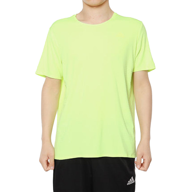 adidas Running Sports Round Neck Short Sleeve Fluorescence Yellow DQ1850