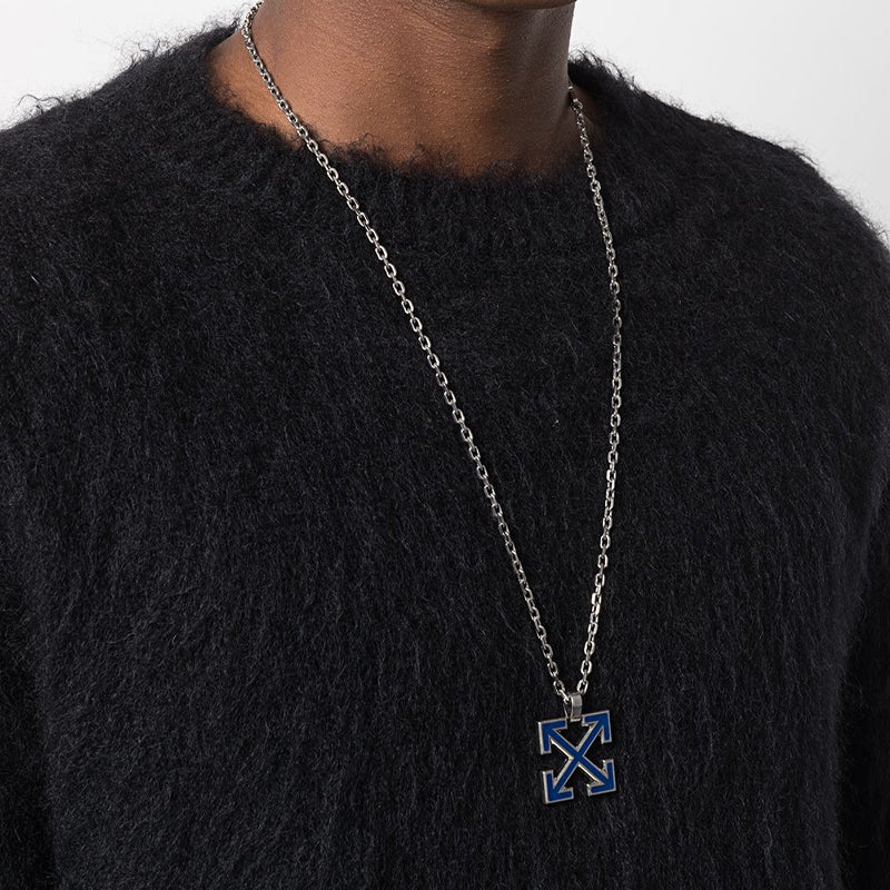 Off-White Arrows Enamel Unisex Blue OMOB095S21MET0017845