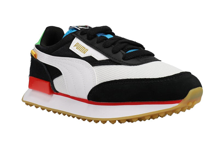 (GS) PUMA Future Rider Unity Youth Low Running Shoes Black/White/Red 374718-02