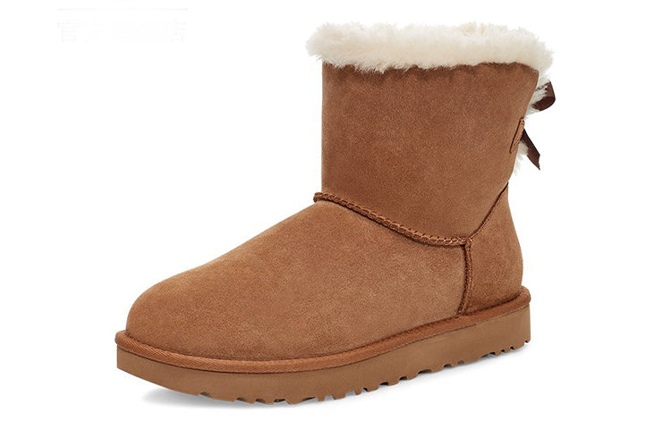 (WMNS) UGG Mini Bailey Brooch Fleece Lined Brown 1119512-CHE