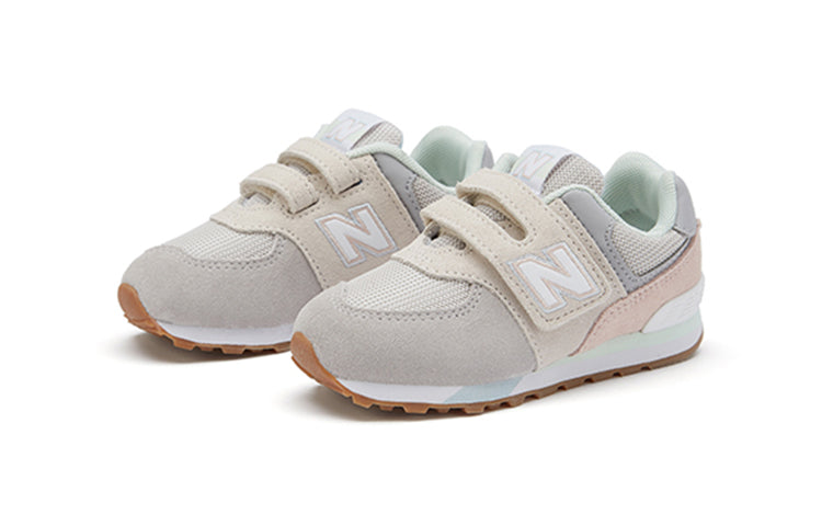 (TD) New Balance 574 Low-Top Running Shoes Grey/Pink IV574PG1