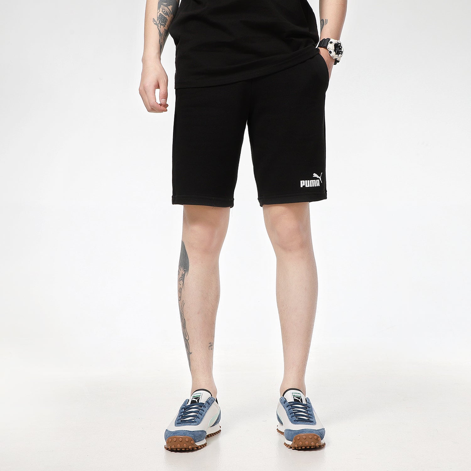 PUMA Essentials+ 12" Shorts 'Black White' 588739-01