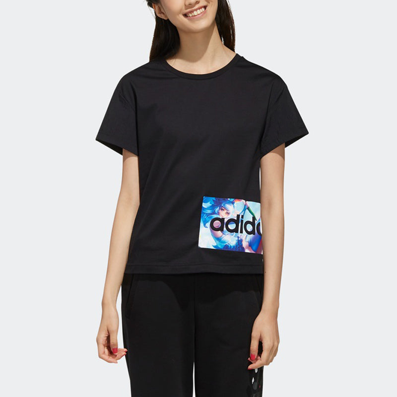 (WMNS) adidas neo x King Of Glory Tee Black FR7993