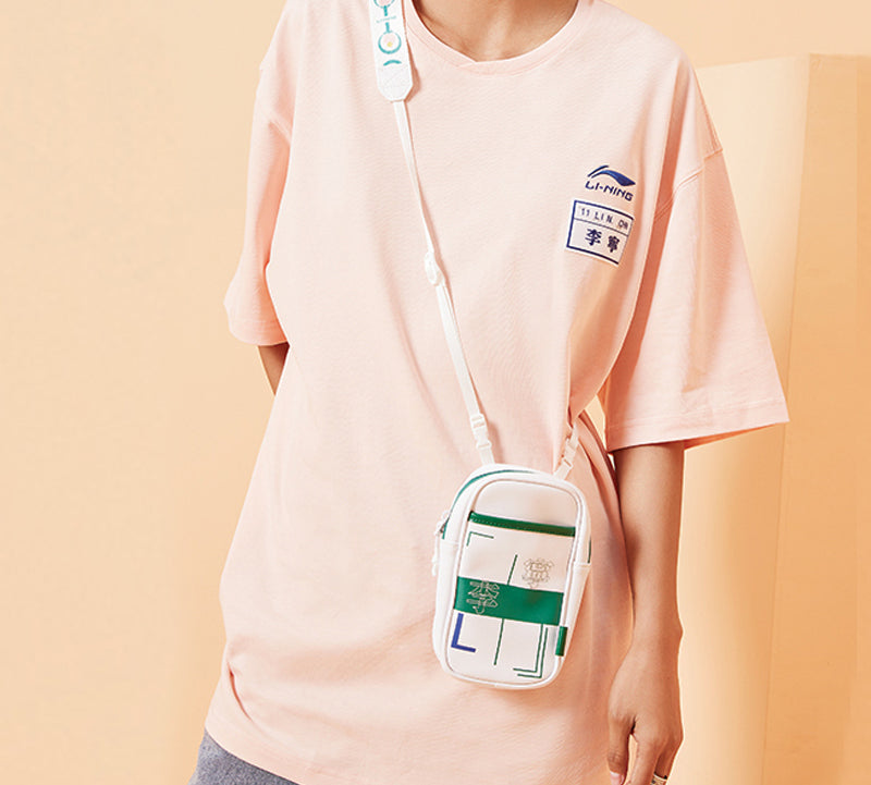 Li-Ning Paris Fashion Week Series Pingpong/Table Tennis Element Small Label Printing Short Sleeve Orange Pink T-Shirt AHSQ269-1