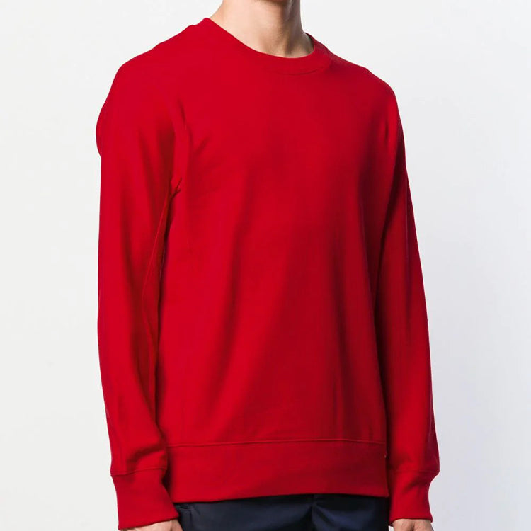 Men's Y-3 Back Logo Printing Round Neck Pullover Red FJ0352