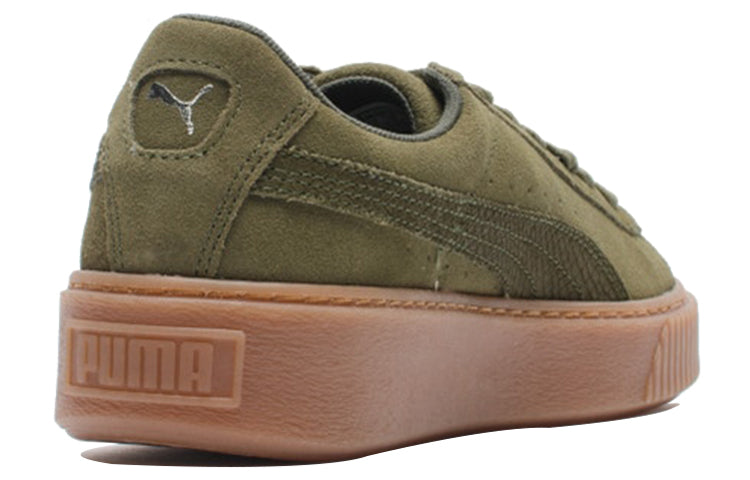 (WMNS) PUMA Suede Platform Olive Green 365109-03