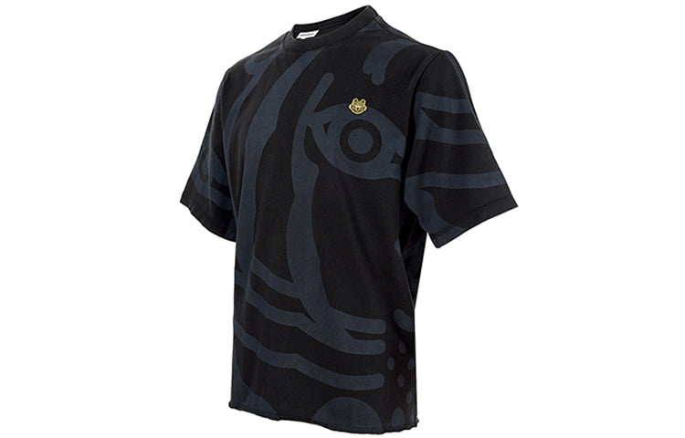 Men's KENZO SS21 Pure Cotton Tiger Micro Mark Short Sleeve Black 5TS0744SY-99