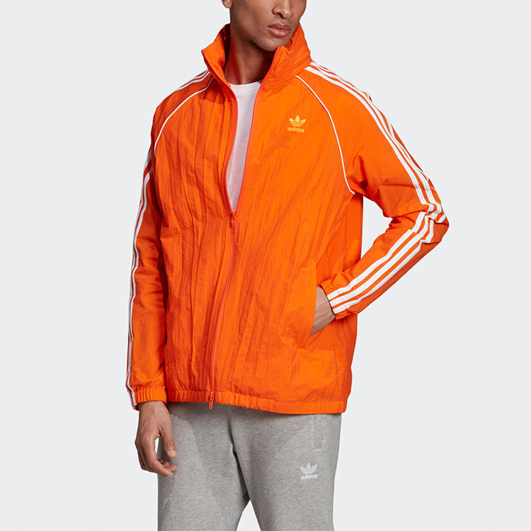 adidas originals Zipper Athleisure Casual Sports Jacket Orange Yellow ED6084