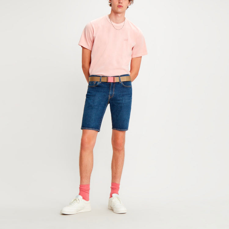 Men's Levis Round Neck Alphabet Logo Short Sleeve Pink T-Shirt 86592-0001