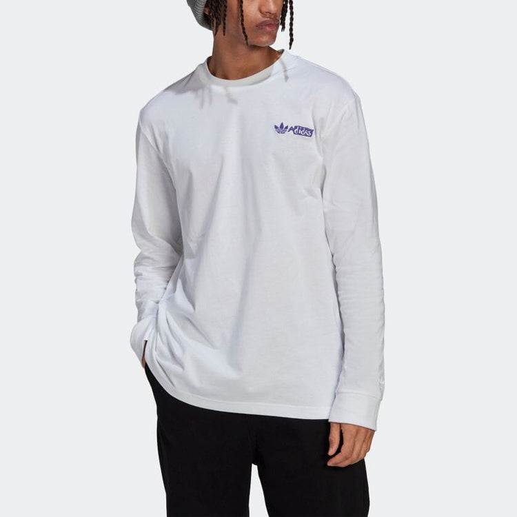 adidas originals Casual Solid Color Back Large Long Sleeves White HT1661