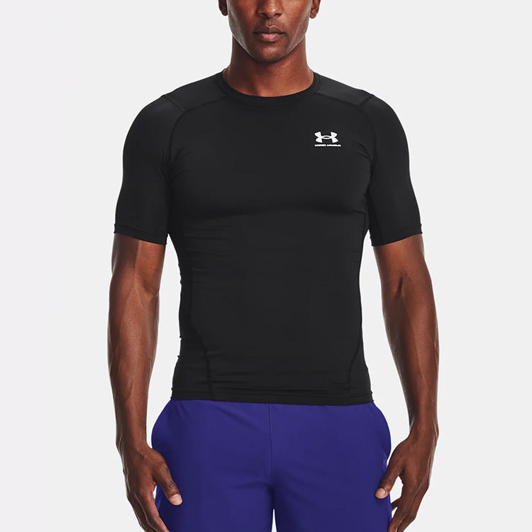 Under Armour Heatgear Compression Short Sleeve T-shirt 'Black White' 1361518-001