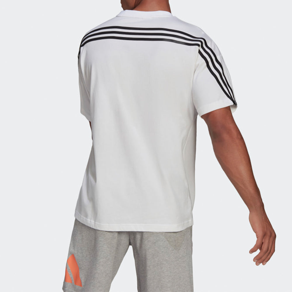 adidas Back Stripe Sports Round Neck Short Sleeve White GP9511
