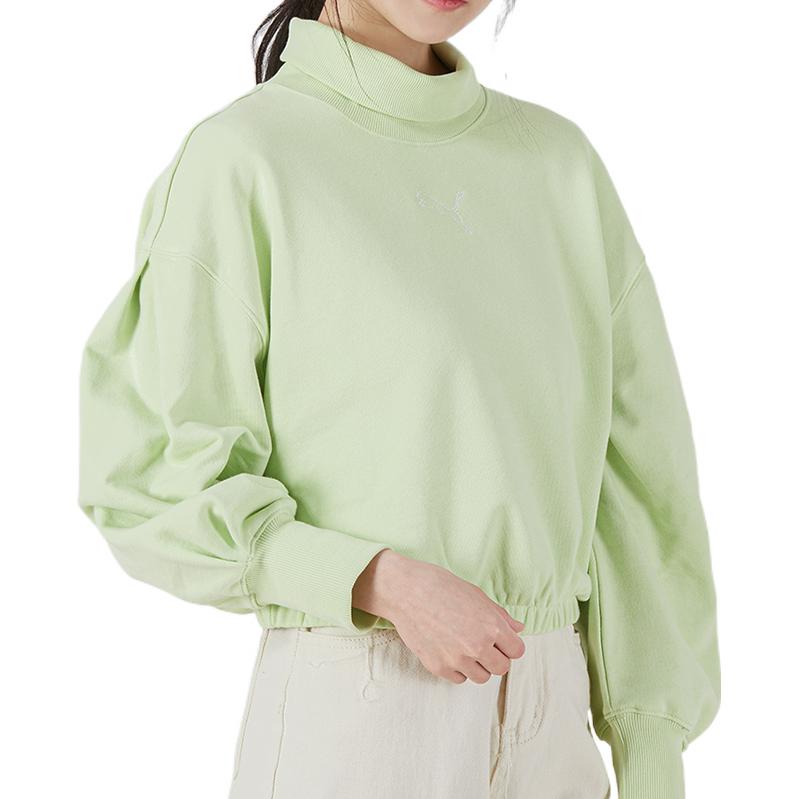 (WMNS) PUMA High-Neck Sweatshirt 'Green' 535186-36
