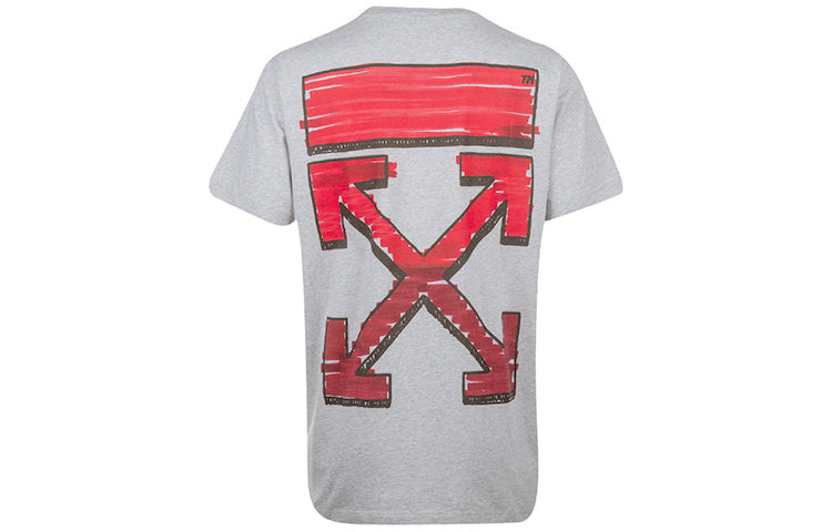 Off-White SS21 Arrow Short Sleeve Round Neck Version Gray OMAA027R21JER0030825