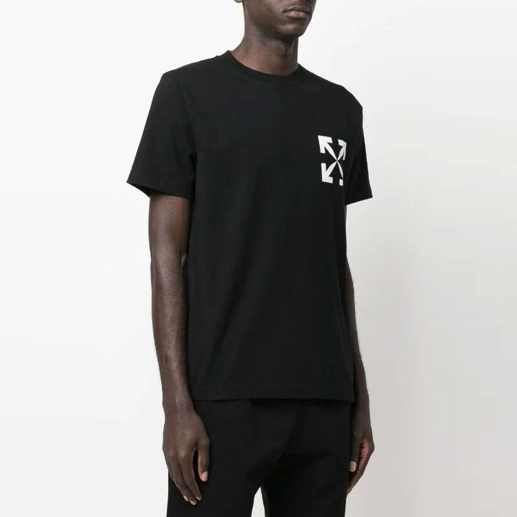 Off-White Chest Printing Short Sleeve Black OMAA027C99JER0021001