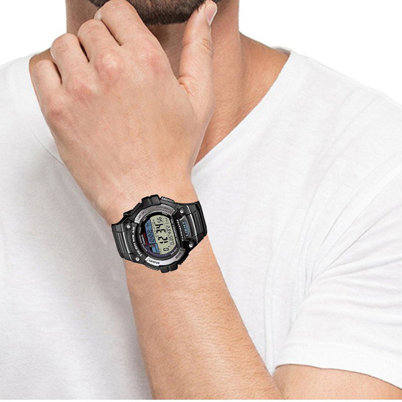 Casio Retro Stylish Digital Watch 'Silver Black' W-S220-1AJH