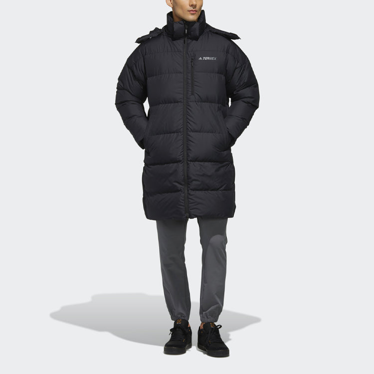 adidas Outdoor protection against cold Stay Warm hooded mid-length Down Jacket Black EH4983
