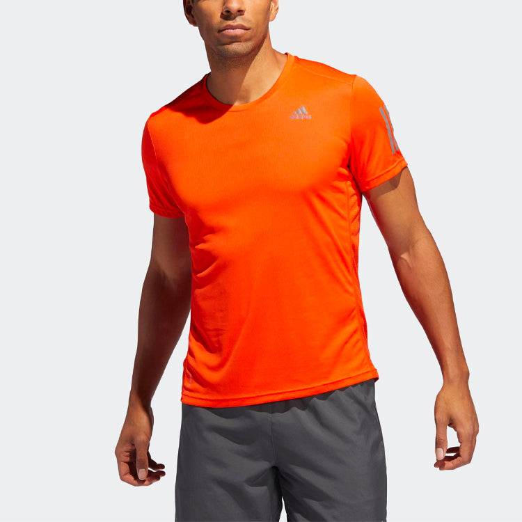 adidas Own The Run T Sports Training Round Neck Short Sleeve Orange DZ9002