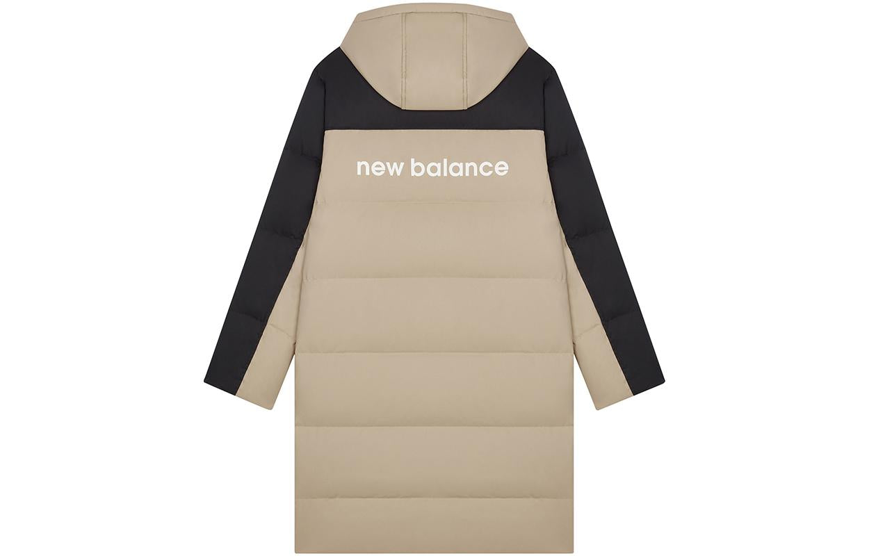 New Balance Winter Long Down Jacket Asia Sizing 'Beige Black' AMJ33338-INC